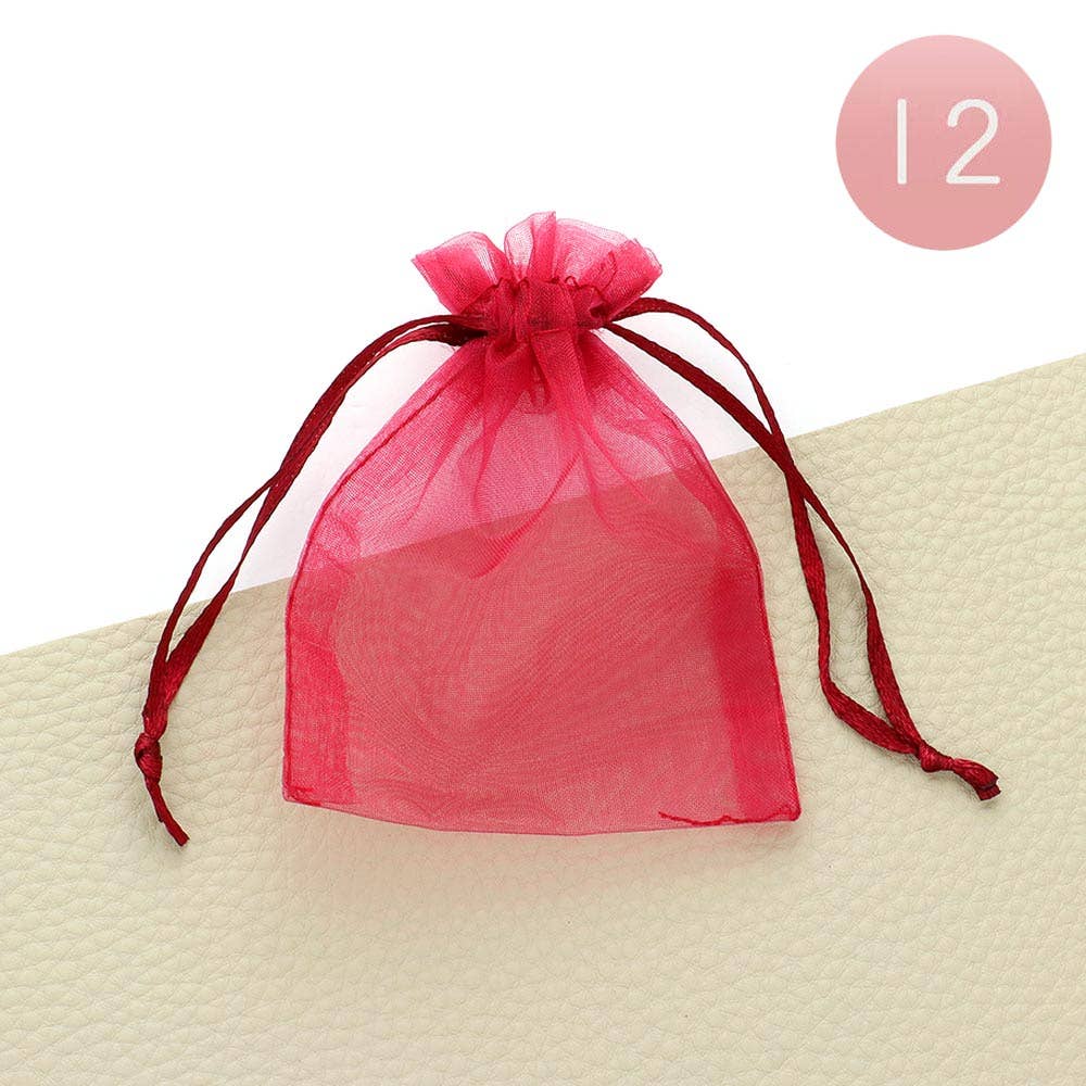 Sensibling Corp. – Großhandel Geschenktüten – 12 Stück, 7,6 x 8,9 cm Organza-Geschenkbeutel mit Band10