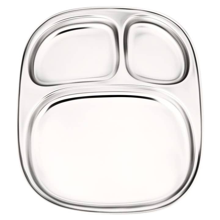 Fibre & Shoot - Wholesale Dinner Plate - Stainless steel plate - Oval (Large: 3 Compartment)