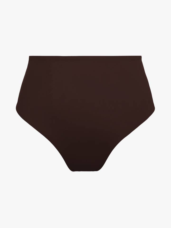 Brown High Waited Cheeky Coverage Bikini Bottoms | Sustainable for wholesale by BORNEO PARIS