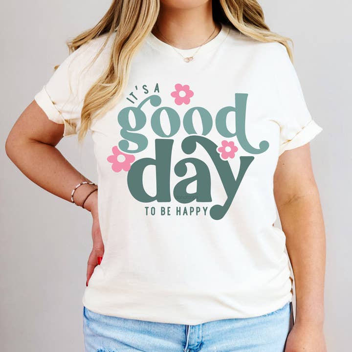 Trendy Transfers - Wholesale Sublimation Transfer - It's A Good Day To Be Happy Retro DTF Heat Transfer0