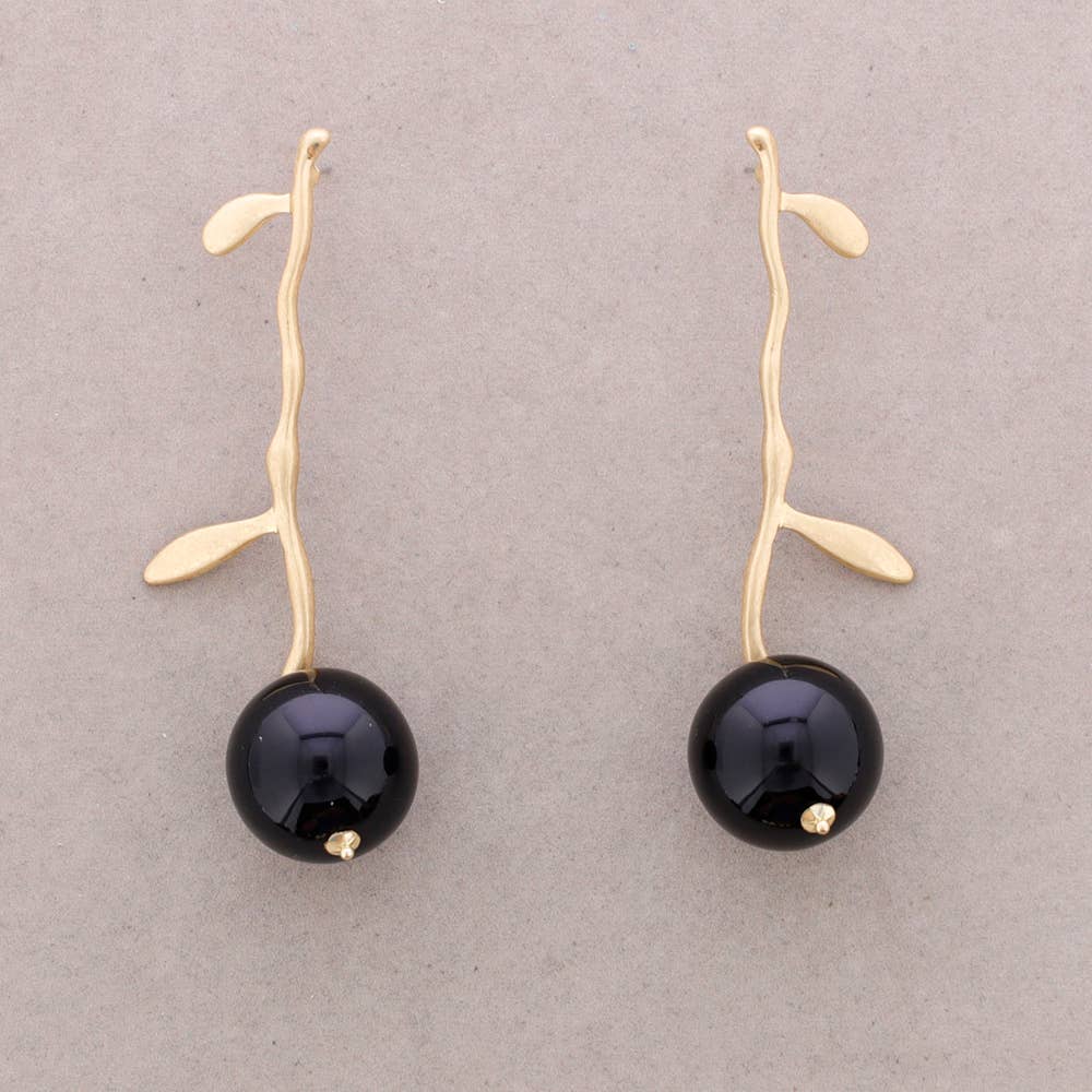 Sonata – Engroshandel Klik-smykker – Hængende metalgrene øreringe med perleimitationskugle4