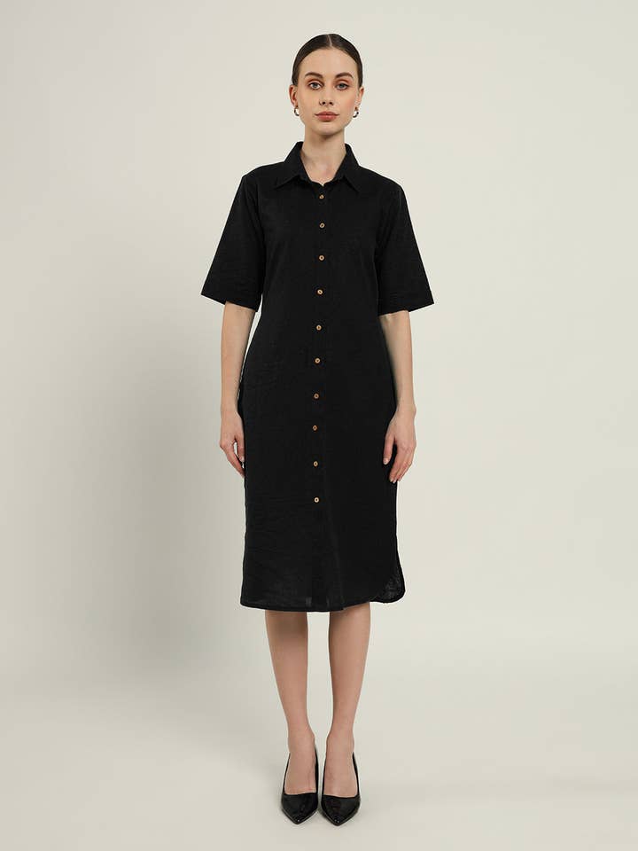 The Tampa Noir Cotton Dress for wholesale by Thevasa