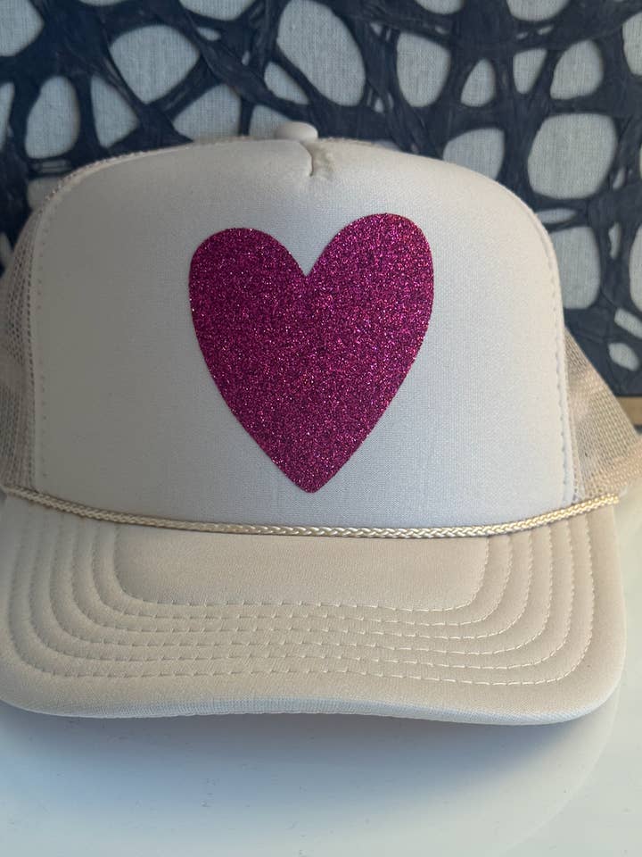 HEART tan with glitter hot pink for wholesale by Arnie + Ollie