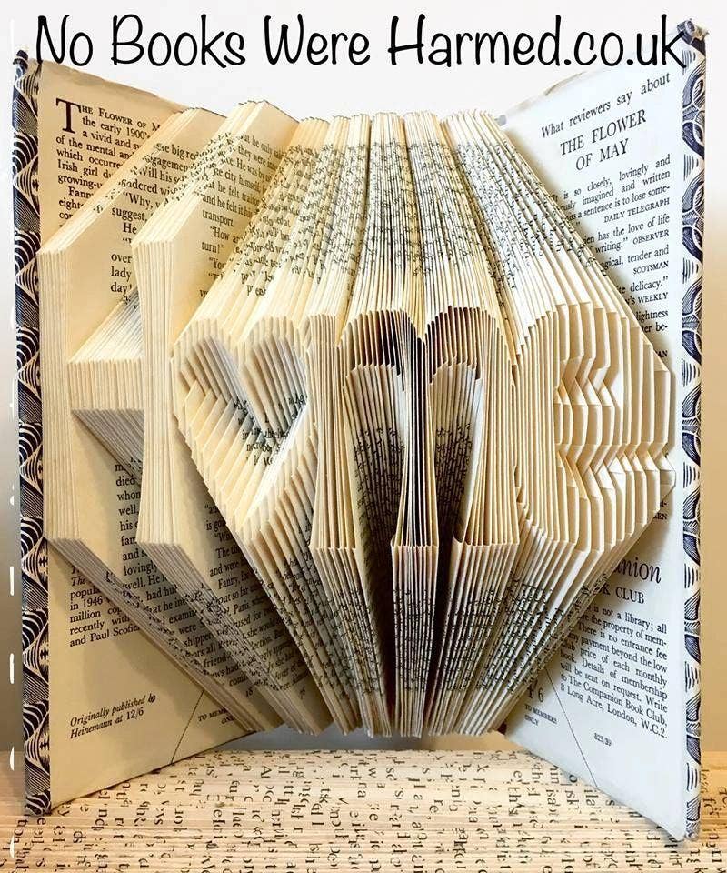 No Books Were Harmed.co.uk - Wholesale Sculpture - "Home" with hollow heart o -Hand Folded Book Art Sculpture1