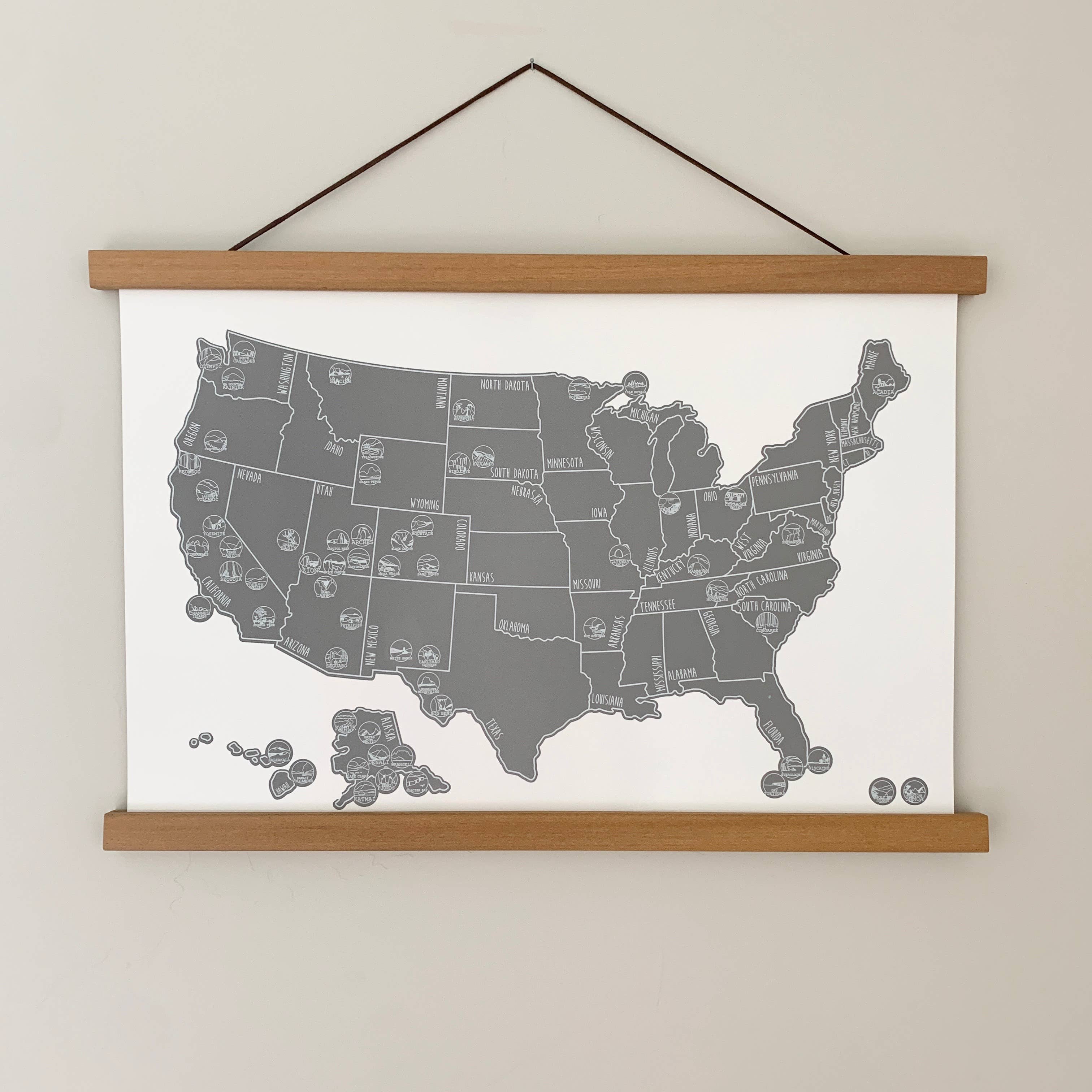 Waypoint Wanders - Wholesale Plattegrond - Magnetisch hangframe van teakhout3