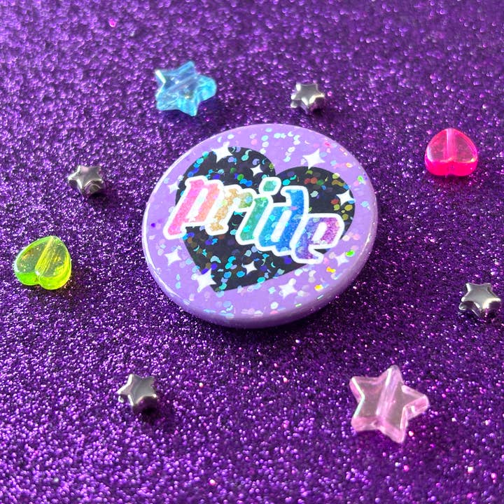 Magical Meow - Wholesale Lapel Pin/Button - Pride Holographic Pin Badge1