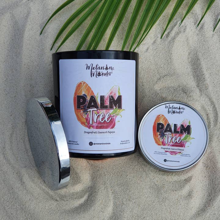 Palm Tree | Dragon fruit, Guava & Papaya Candle for wholesale by Melanin Minds