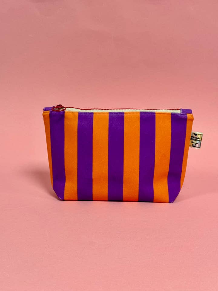 Striped Velvet Cosmetic Bag | Waterproof Lining for wholesale by Yolla.studio