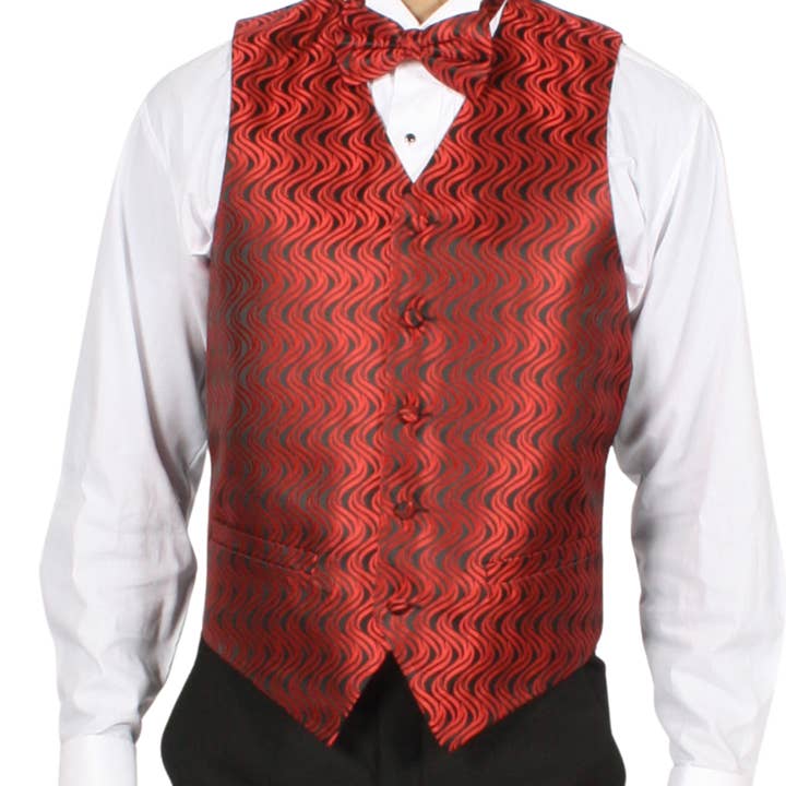 Ferrecci Chaleco Ajustable para Hombre PV150 - Rojo/Negro con Espalda Negra para venta al por mayor de Ferrecci
