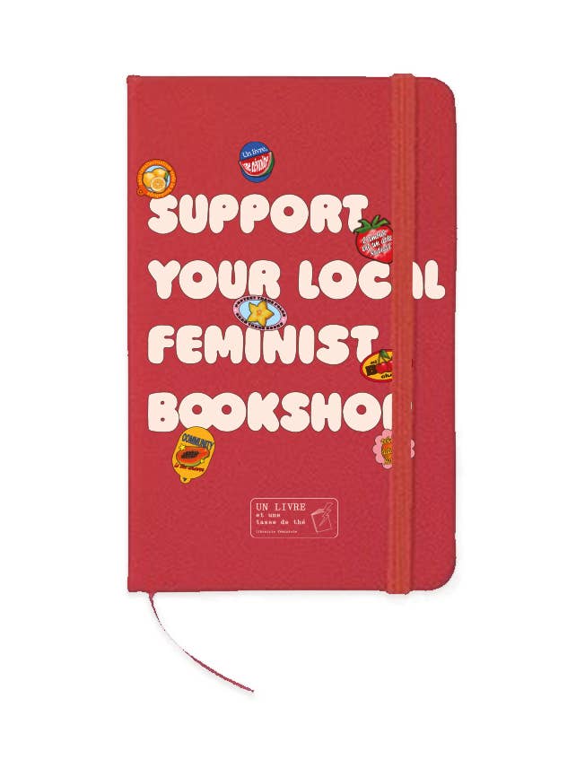 Notizbuch „Support your local feminist bookshop“ A6 für den Großhandel von Un livre et une tasse de thé