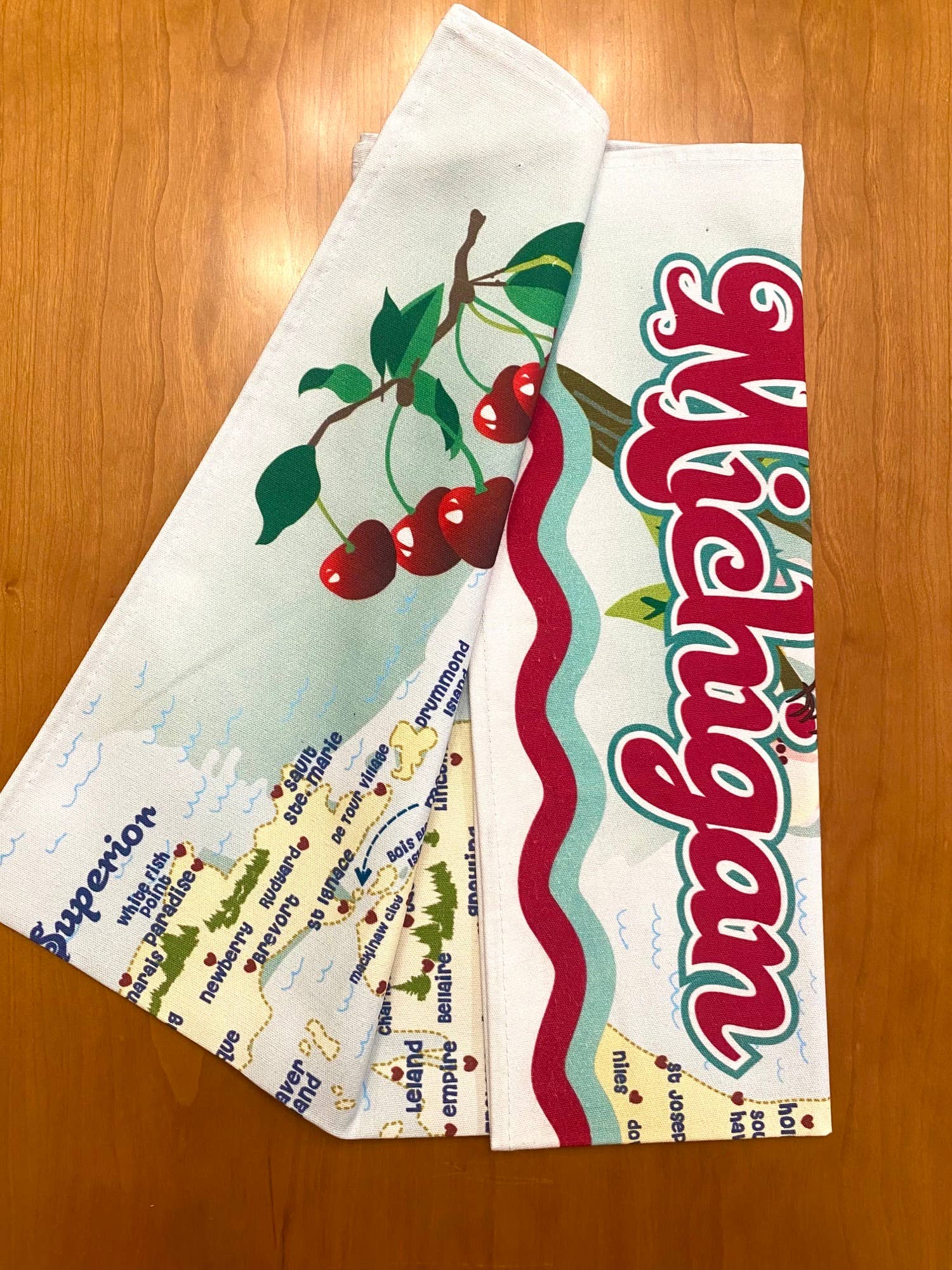 Michigan Mittens - Wholesale Tea Towel - Michigan Pennant Tea Towel1