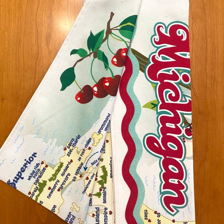 Michigan Mittens - Wholesale Tea Towel - Michigan Pennant Tea Towel1