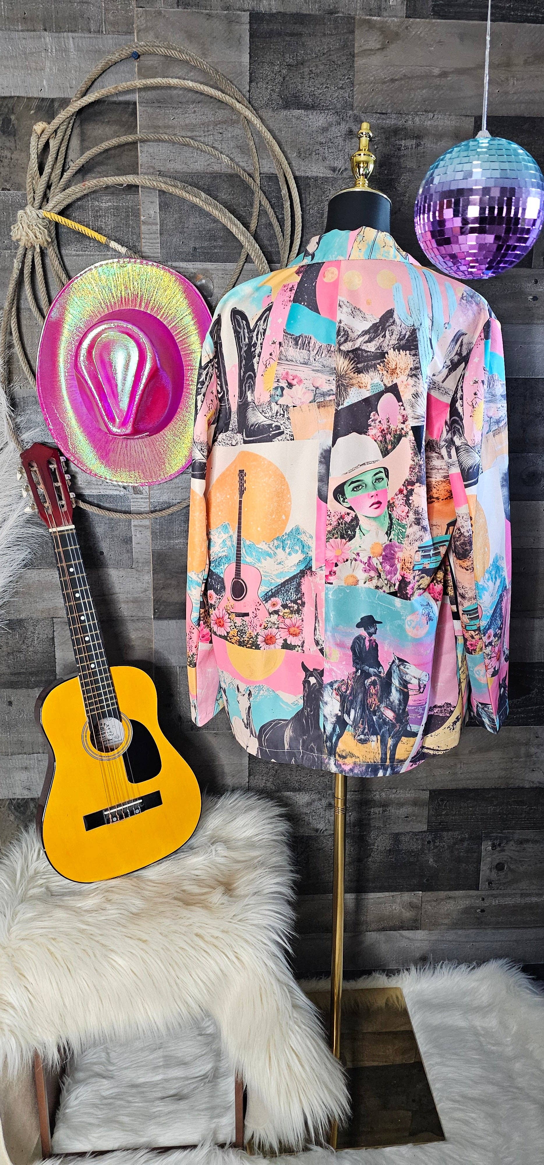 BAHA RANCH WESTERN WEAR - Wholesale Blazer - Women's - Baha Ranch Retro Pop Western Collage Blazer7