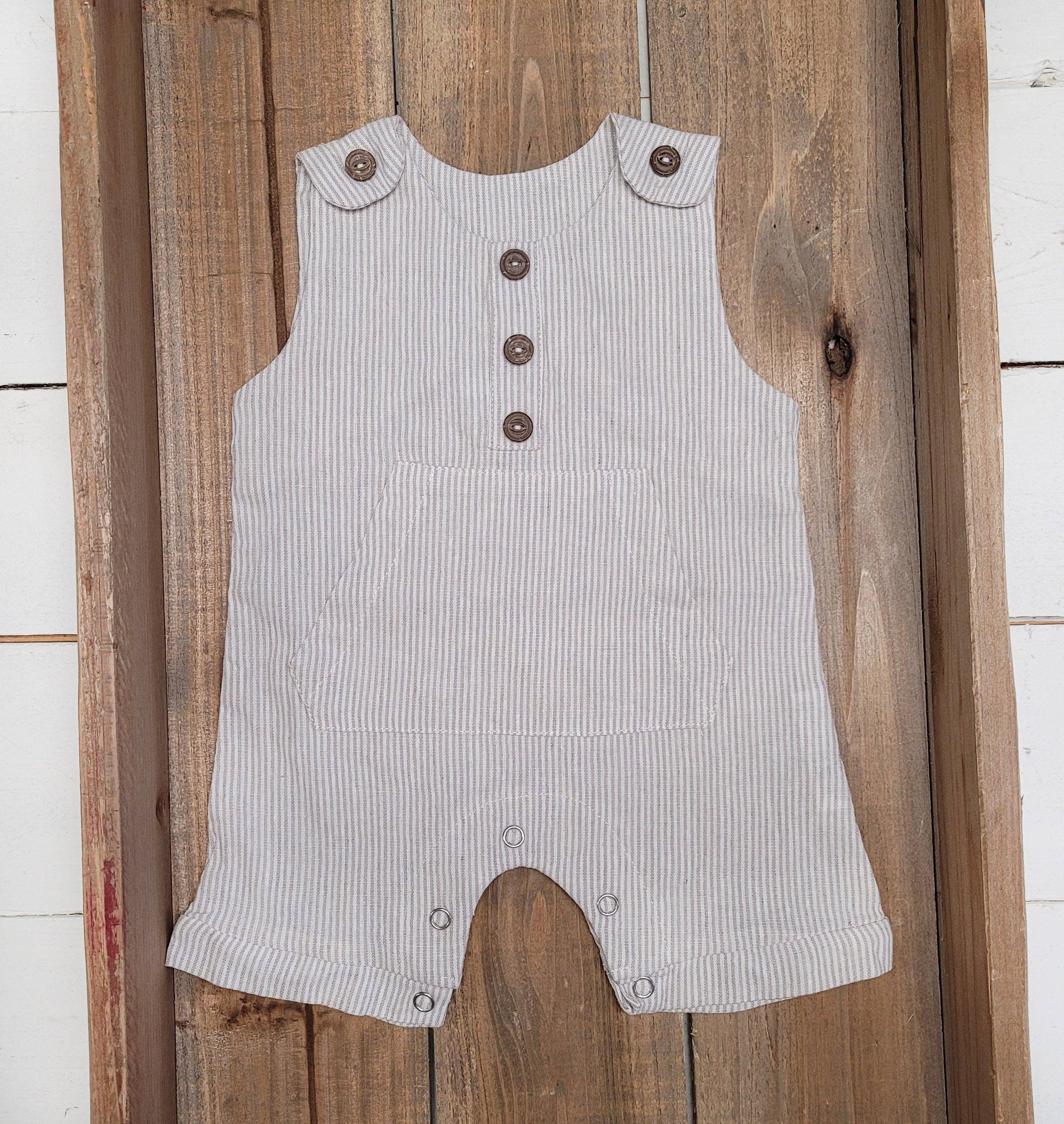 OLIVE & CRADLE - Wholesale Jumpsuit - Baby - Boys Classic Summer Linen Romper | Pierre SHORTS *|* Discontinued2
