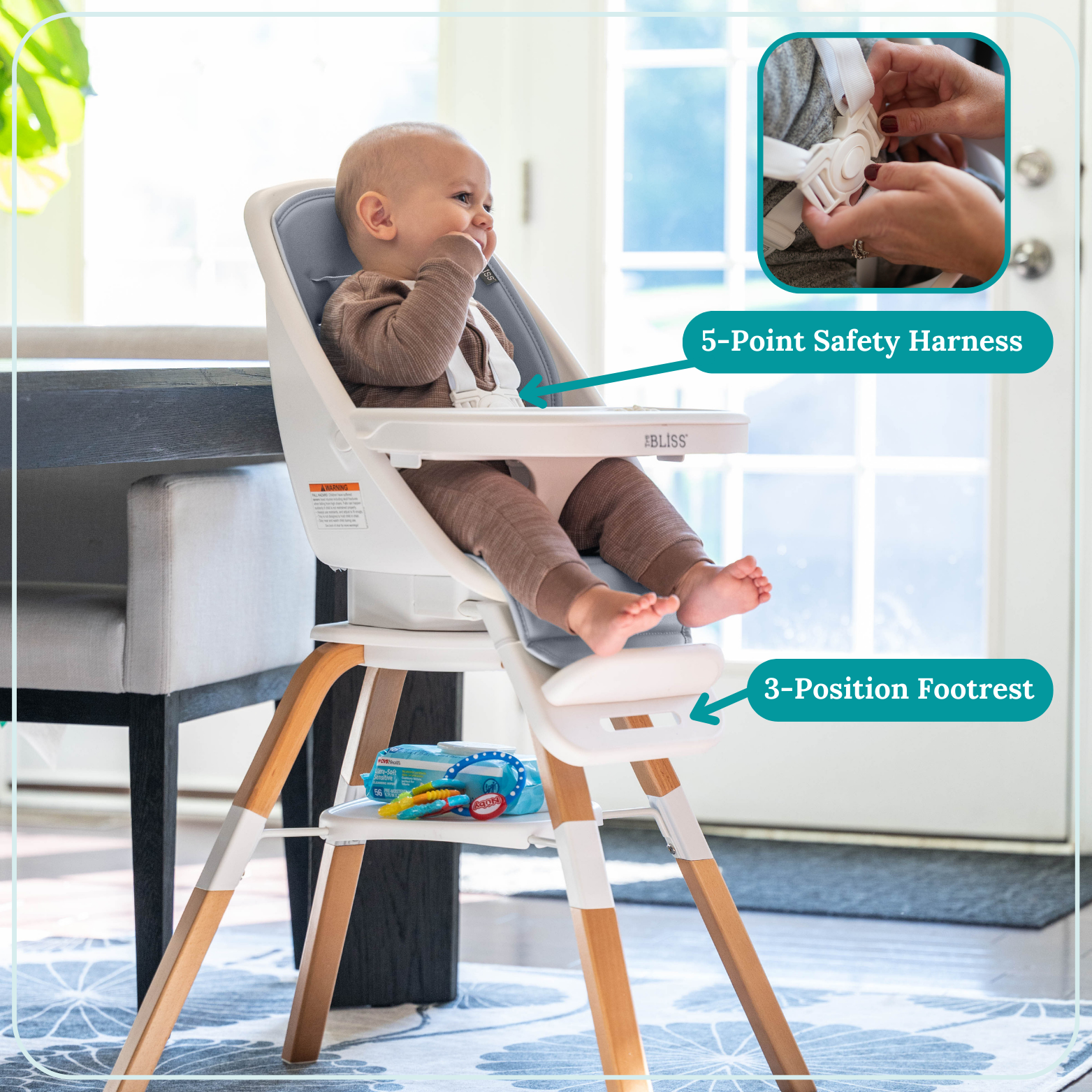 TruBliss Baby - Wholesale Highchair - Baby - 2-in-1 Turn-A-Tot High Chair with 360 degree Swivel37