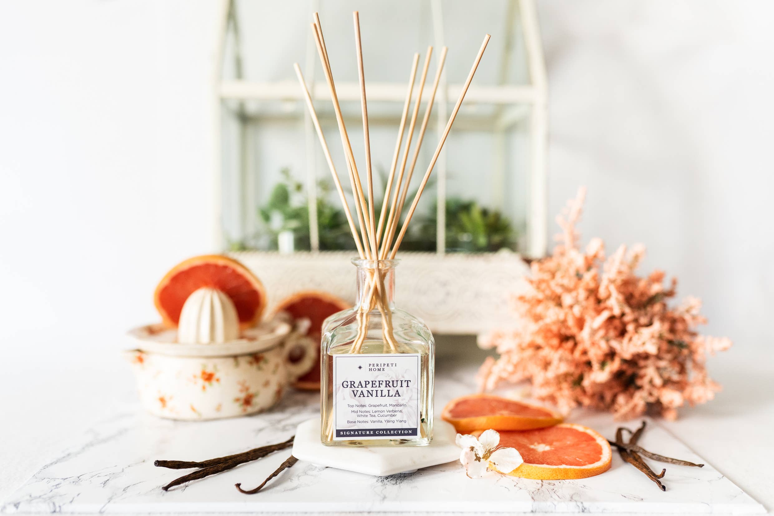 Peripeti Home - Wholesale Jar/Filled Candle - Grapefruit Vanilla Soy Candle, Giftable1