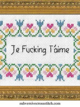 Je F*king T'aime pour la vente par Subversive Cross Stitch