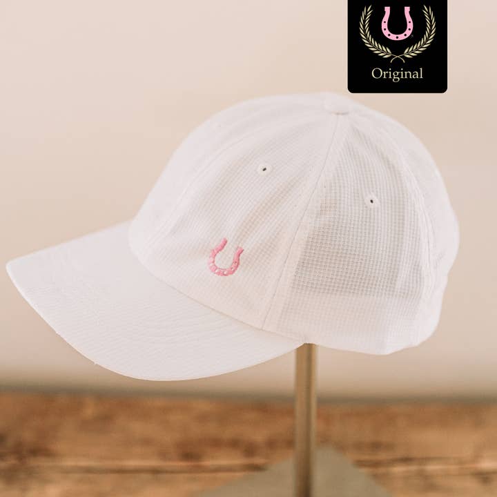 Bridle Up Hope Shop - Wholesale Baseball Cap - Women's - Lucky Horseshoe Hat (White)