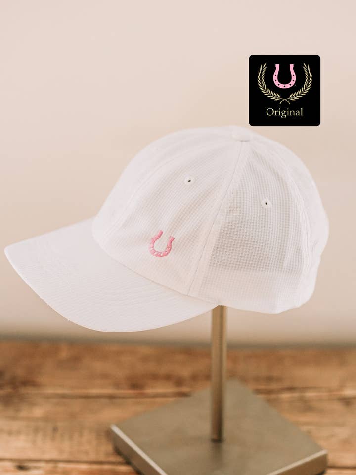 Lucky Horseshoe Hat (White) for wholesale by Bridle Up Hope Shop