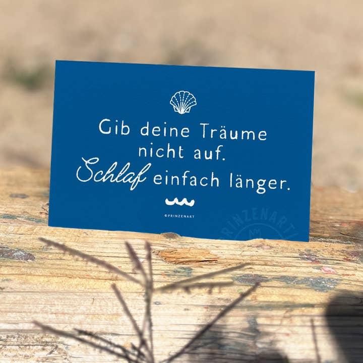 Carte postale "Rêves" | Citation motivante Mer du Nord pour la vente par Prinzenart