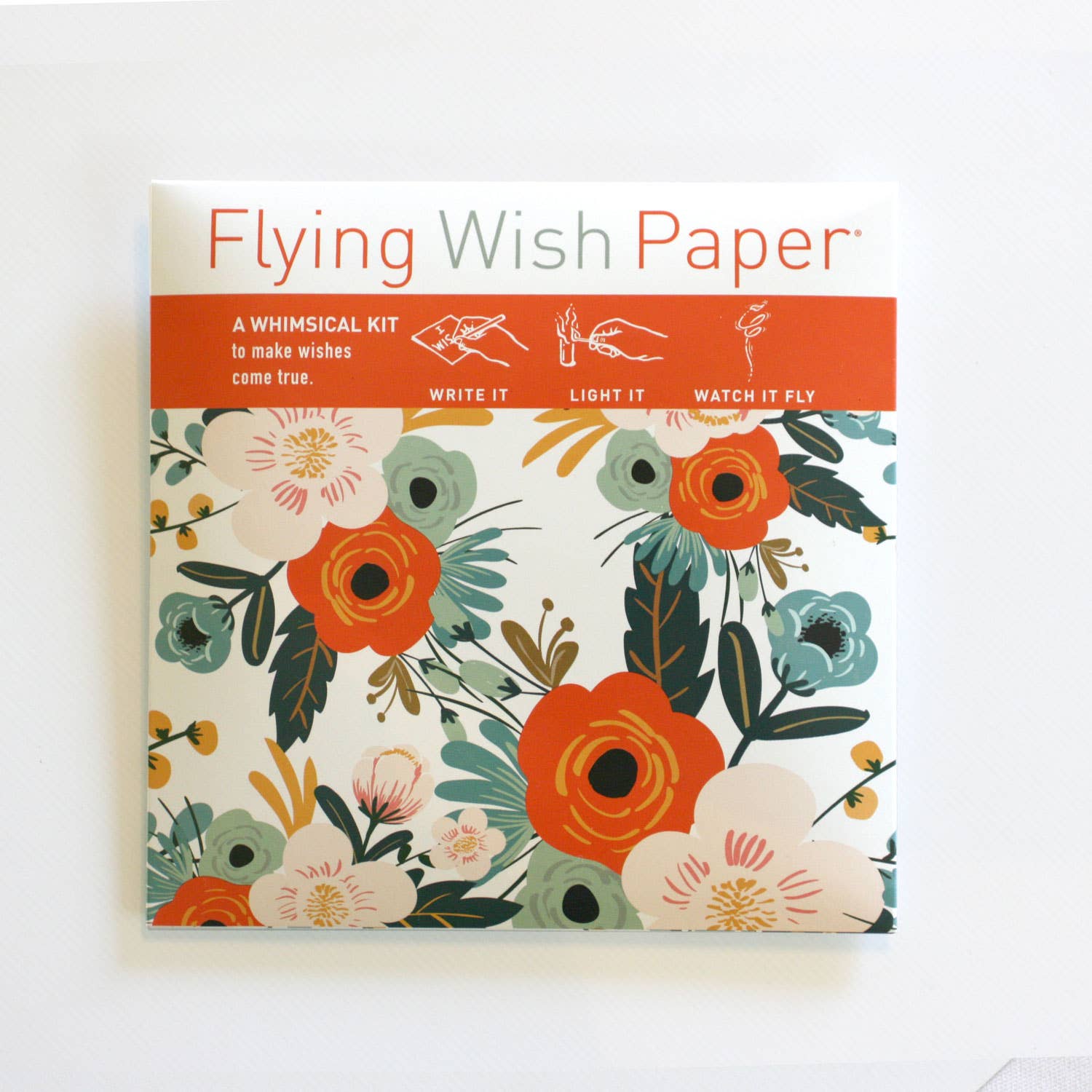 FLYING WISH PAPER ® – Engroshandel Hverdagshilsen kort – ORANGE BLOSSOM, Interaktiv Mindfulness Ritual Feriegave1