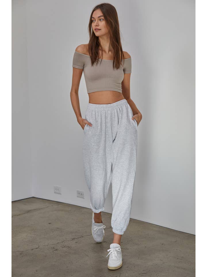 By Together - Wholesale Knit Top - Women's - S1054 | Knit Seamless Ribbed Off Shoulder Crop Top9