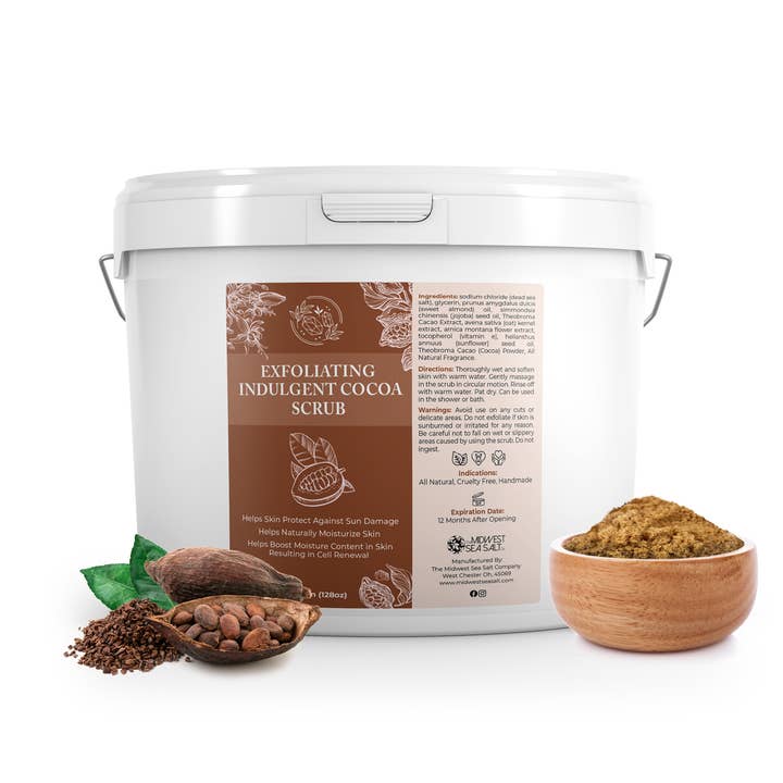 The Midwest Sea Salt Company - Wholesale Body scrub/exfoliant - Exfoliating Indulgent Chocolate Cocoa Scrub - 128oz4