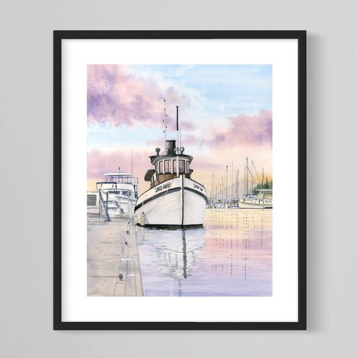 Sandman em Dusk, Rebocador Pintura a aguarela Giclée Print por atacado de CMarie Northwest