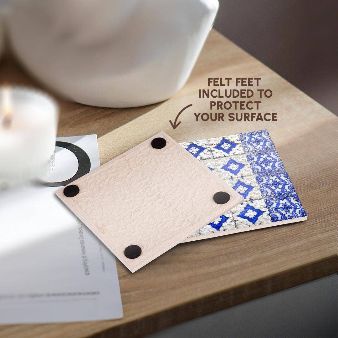 3dRose - Wholesale Koffiemok - 3dRose, Portugal, Porto, Handgeschilderde keramische tegels versieren gebouw. 2, Onderzetter3