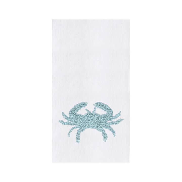 Coastal Crab French Knot Kitchen Towel for wholesale by C&F Home