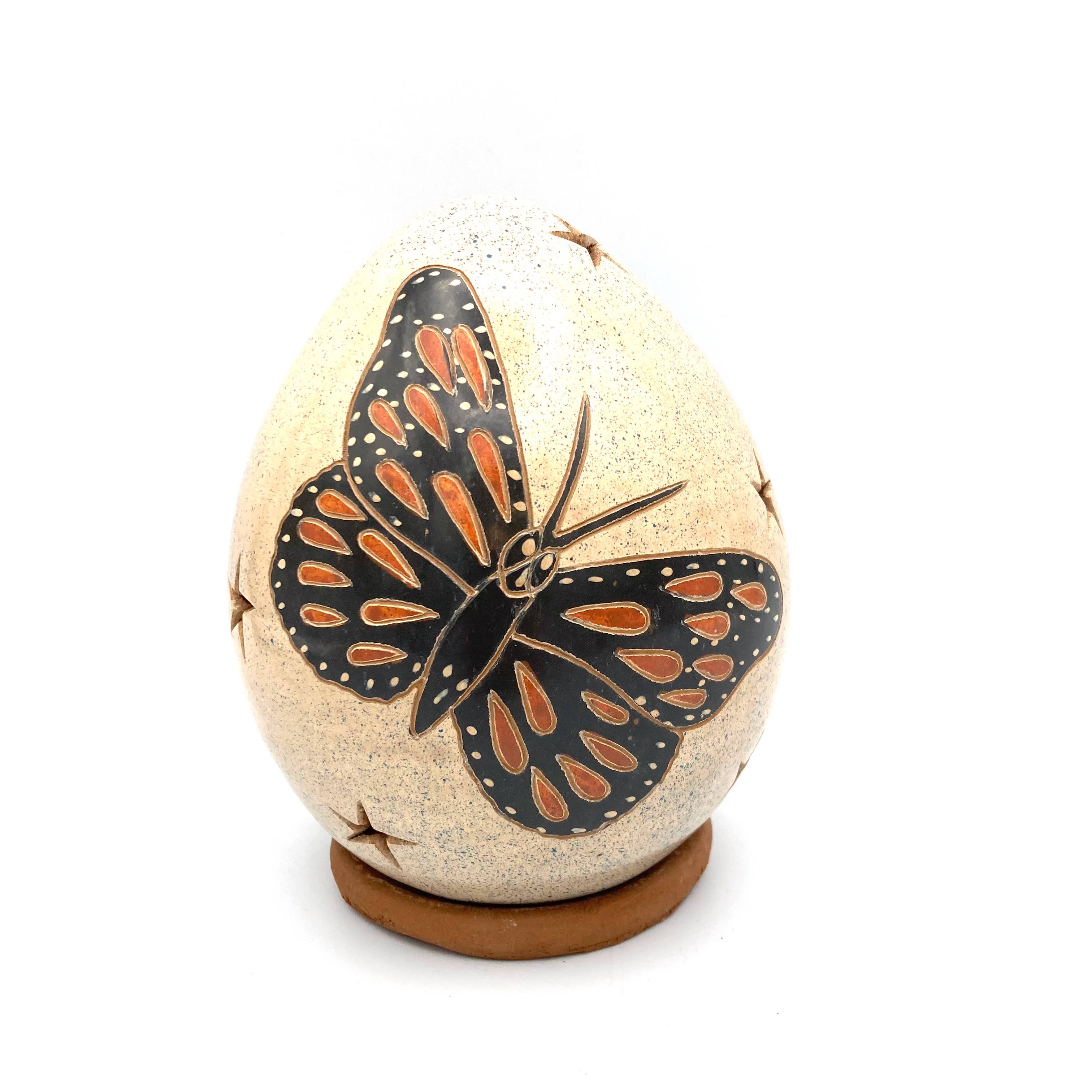 Women of the Cloud Forest - Wholesale Decorative Tabletop Object - Monarch/Blue Morpho Butterfly Luminary