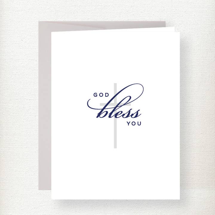 Kramer Drive - Wholesale Confirmation & Communion Card - Silver Cross Religious Greeting Card