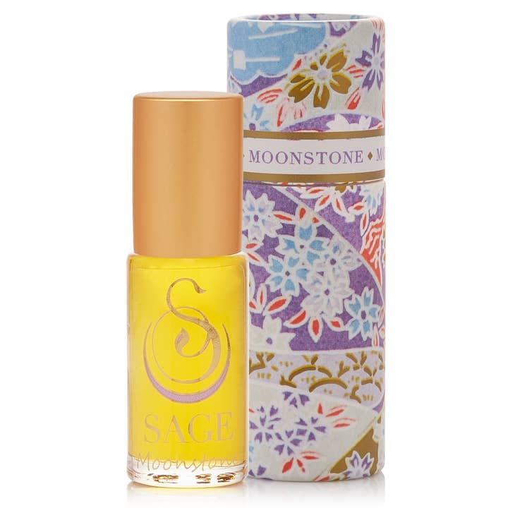 Moonstone Gemstone Perfume Oil Concentrate Roll-On- 1/8 oz for wholesale by The Sage Lifestyle - A Gemstone Perfumery