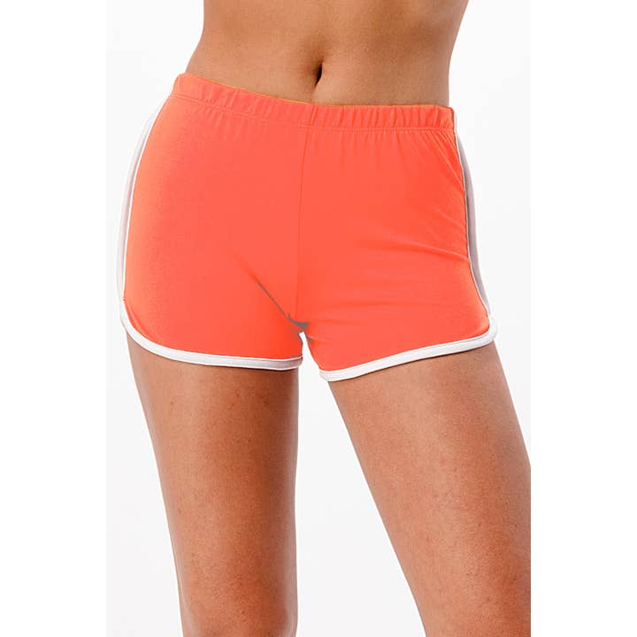 Lime All the Time – Engroshandel Shorts – Kvinder – Ensfarvet Shorts med Hvid In-Seam Piping3