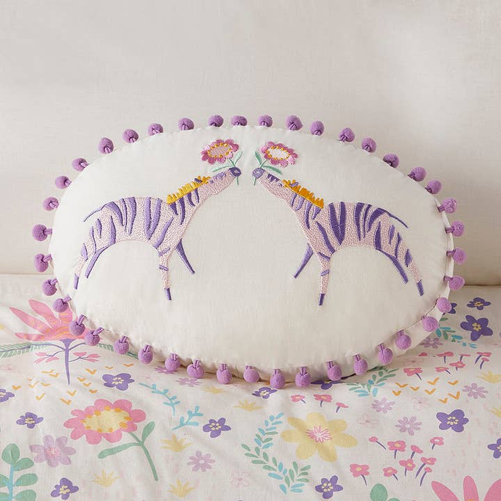Olliix - Vente Parure de lit - Ensemble de housse de couette réversible en coton pour enfants avec animaux floraux4