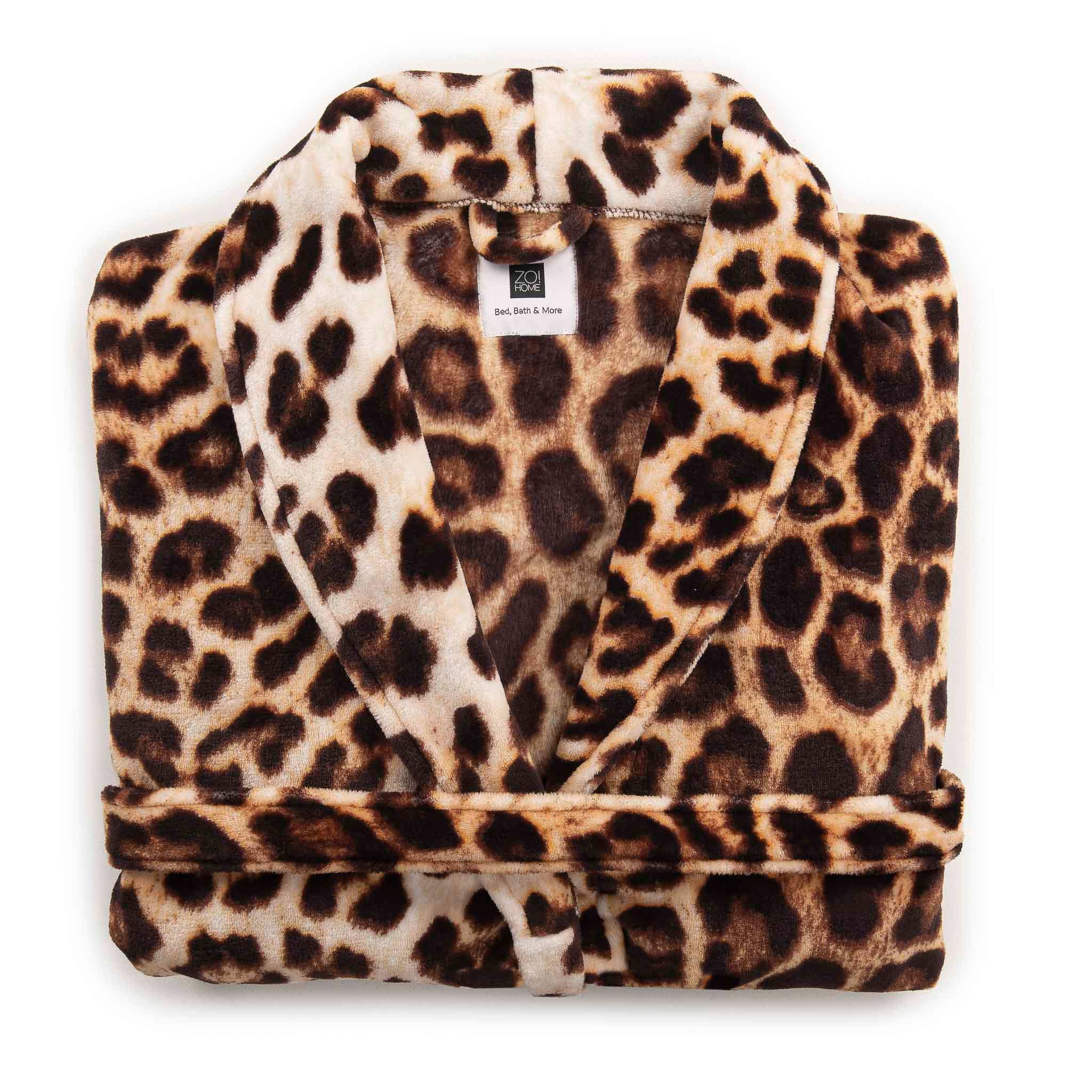 Heckettlane - Wholesale Robe - Unisex - Leopard Long Bathrobe M Brown1