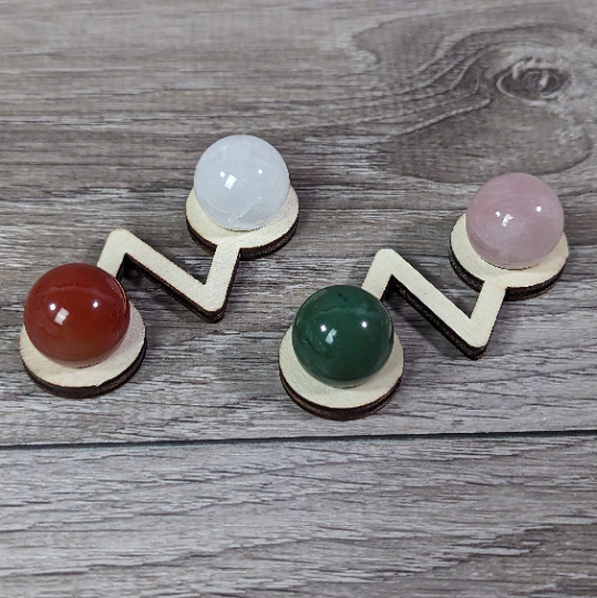 Keystone Crystals - Wholesale Decorative Tabletop Object - Wood Sphere Stand for Small Crystal Spheres – Themes4