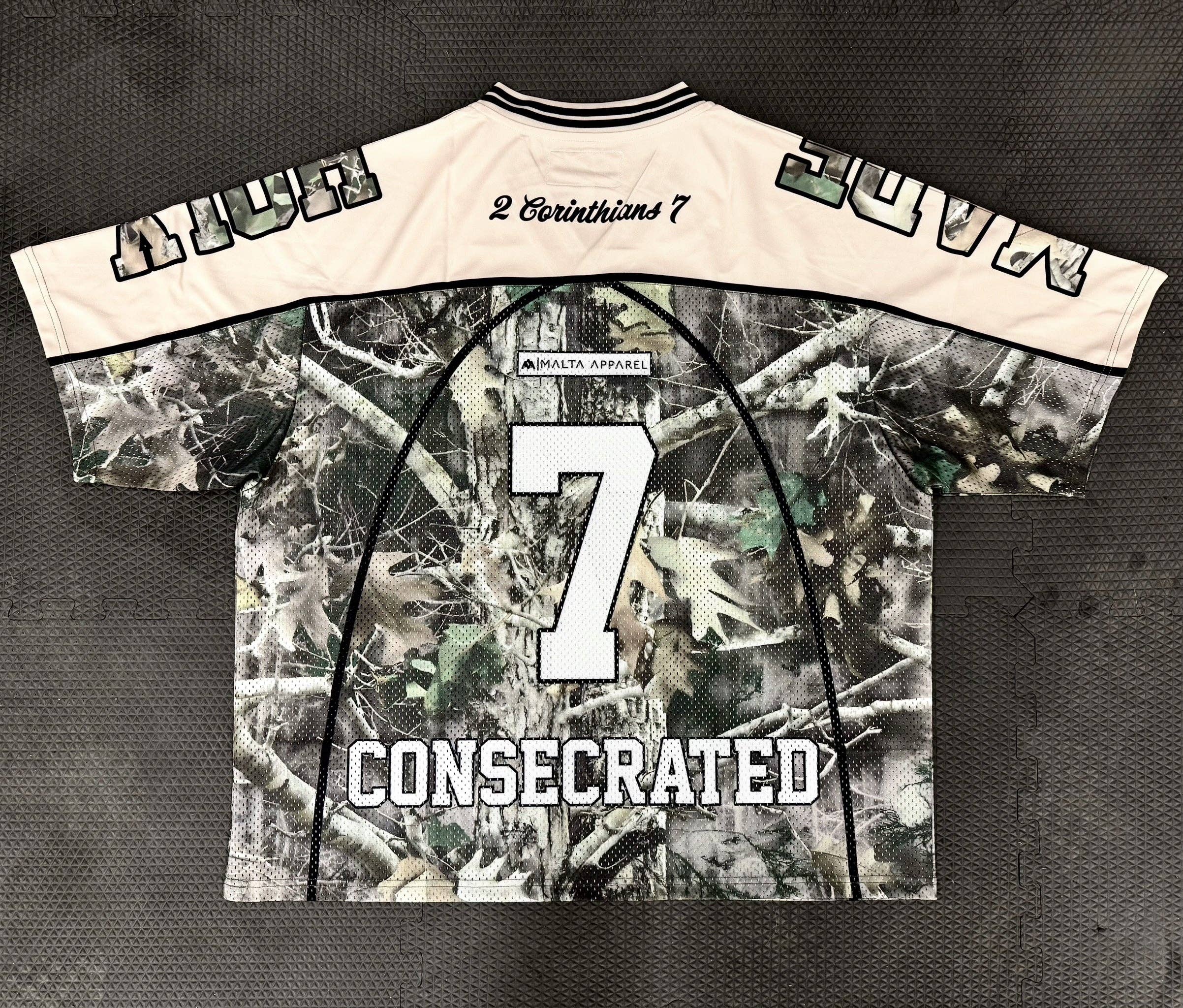 Malta Apparel LLC - Wholesale Jersey - Men's - CONSECRATED Jersey - Cream/Woodland Camo (Oversized Fit)1