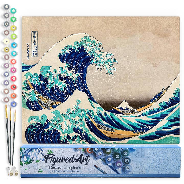 Figured'Art - Wholesale DIY Craft Kit - Paint by numbers The Great Wave of Kanagawa Hokusai