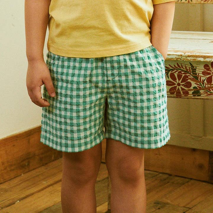 ToTo Heros - Wholesale Shorts - Kids - Gingham Check Pull-On Summer Shorts4