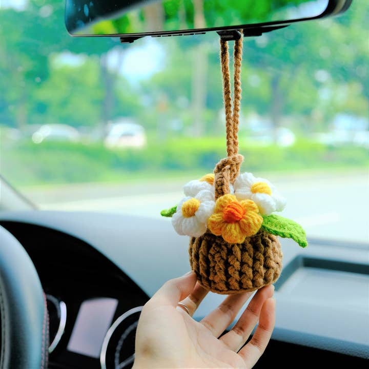 Colgante colgante de ganchillo con forma de minimargarita para el espejo del coche para venta al por mayor de Anh2 LTD