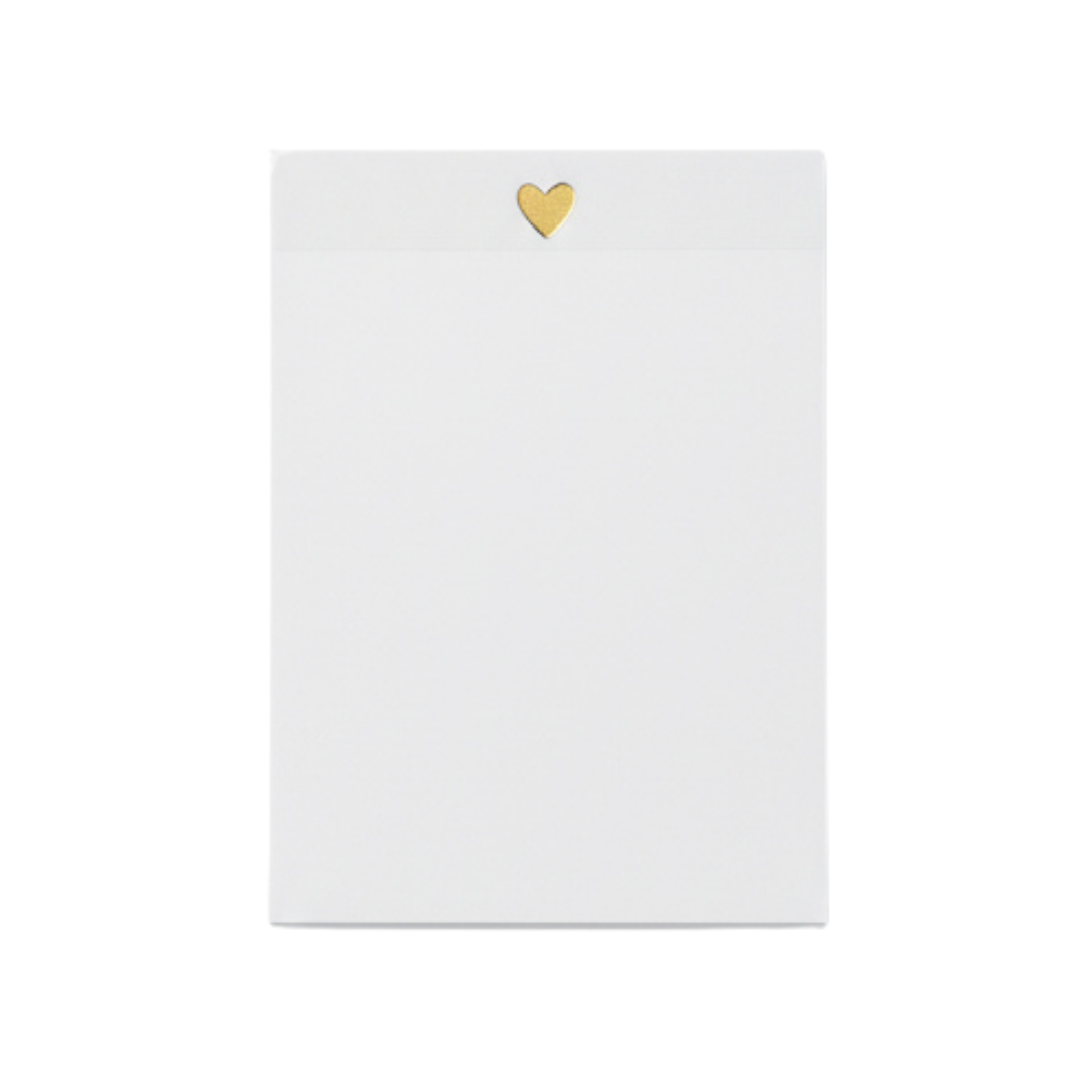 Giften Market - Wholesale Notepad - Tall Heart Sticky Note Pad - Gold Foil Design - Office Chic3