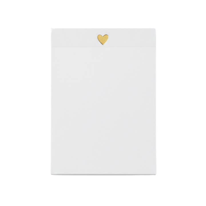 Giften Market - Wholesale Notepad - Tall Heart Sticky Note Pad - Gold Foil Design - Office Chic3