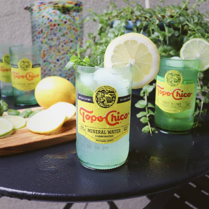 Project Happiness Candle Co. - Wholesale Drinking Glass/Cup - Topo Chico Drinking Glass
