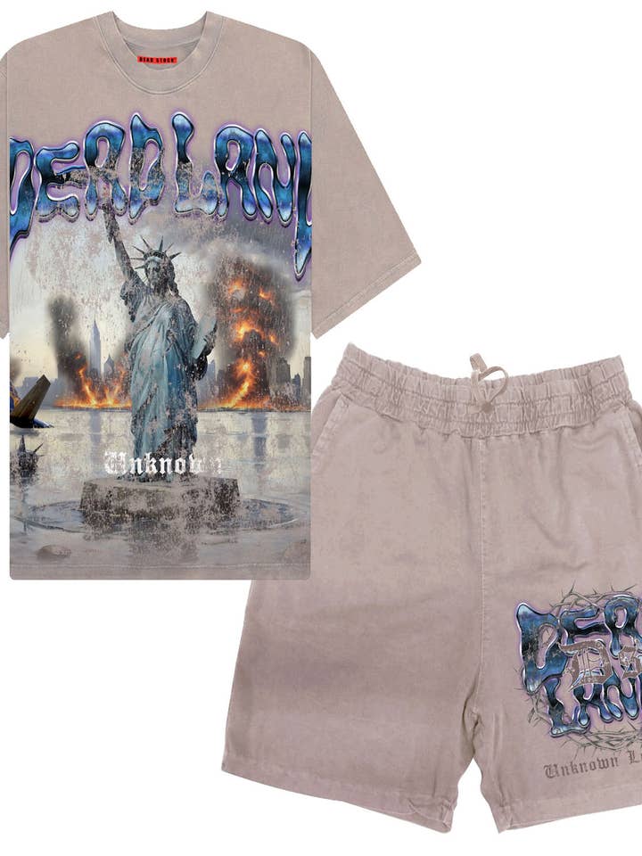 Completo di Pantaloncini Tinti in Capo Dead Land Vintage Bone per la vendita all'ingrosso da parte di Cooper 9