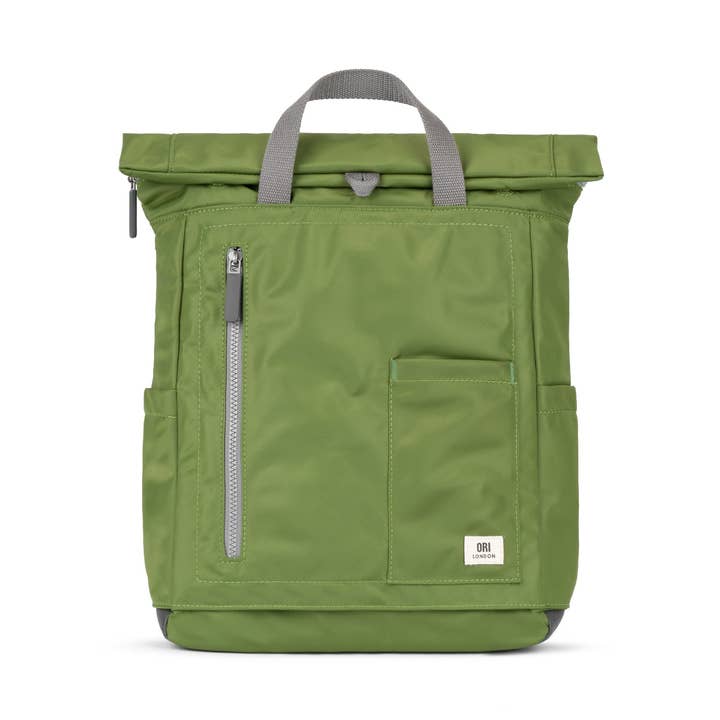 Camden P Medium Backpack in Avocado Nylon for wholesale by ORI London