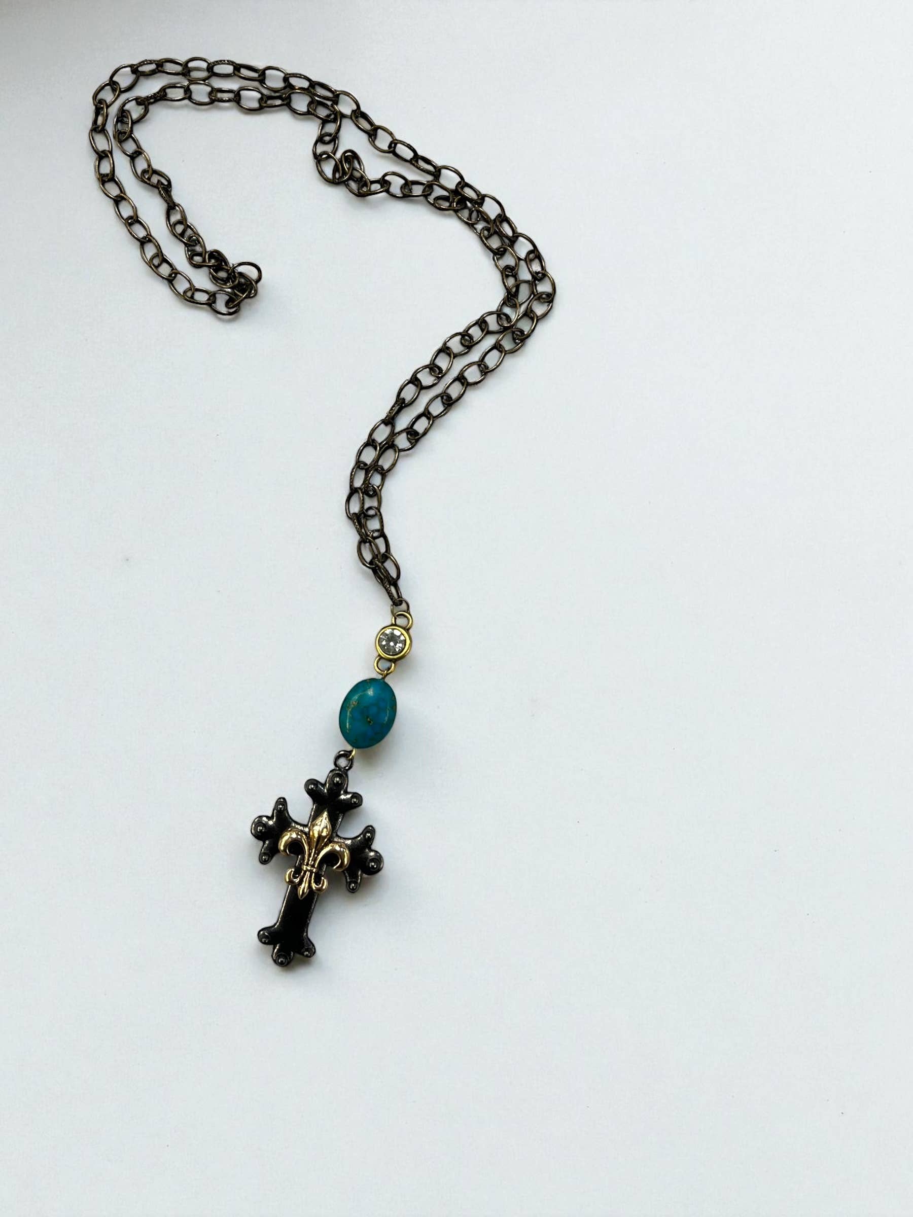 Ava Capri - Wholesale Pendant/Charm Necklace - Megan artisan 28" Necklace with imperial jasper accent cross0