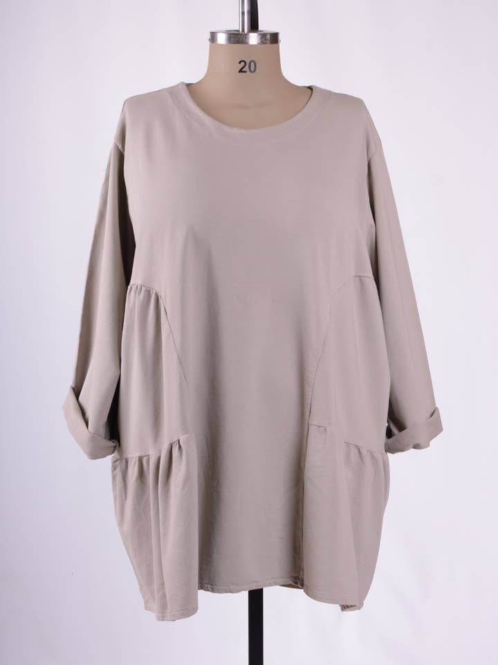 Lange Mouw Katoenen Tuniek - 13151 voor wholesale door Jeld Wholesale