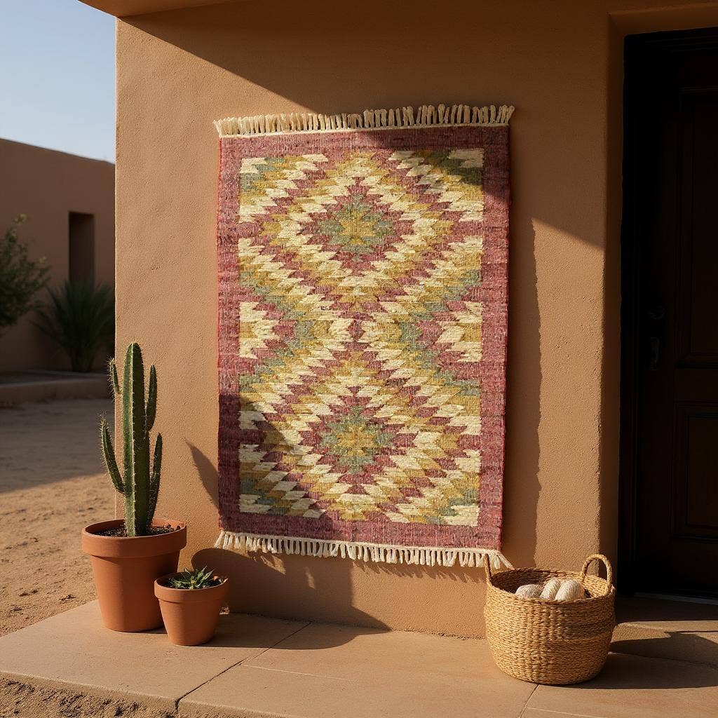 absolutely natural lifestyle - Vendita all'ingrosso Tappeto - Tappeto Kilim in Telaio a Mano di Juta e Cotone