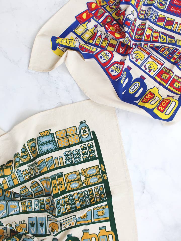 Bodega Shelfie Screentryckt Kökshandduk för wholesale av Calhoun & Co.